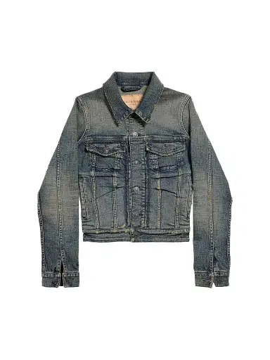 Balenciaga Women's Ruched Denim Jacket | Thumbnail 1 Balenciaga Women's Ruched Denim Jacket | Thumbnail 1