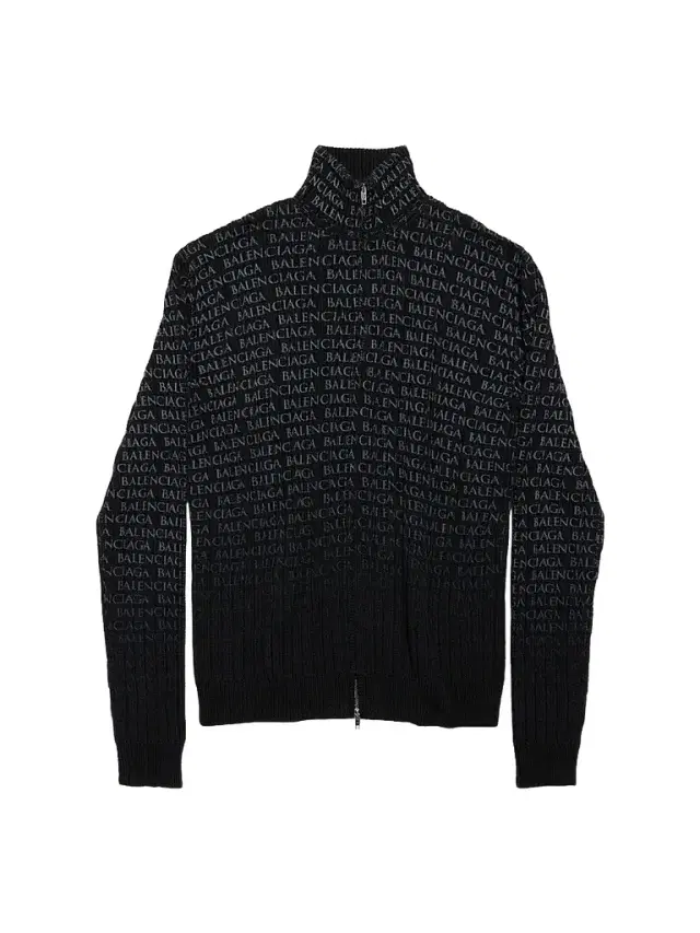 Balenciaga Men's Type Fade Zip-Up Sweater - Black White