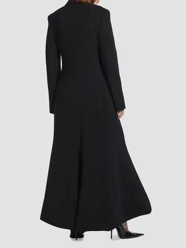 Balenciaga Women's Godet Maxi Coat - Black | Thumbnail 3