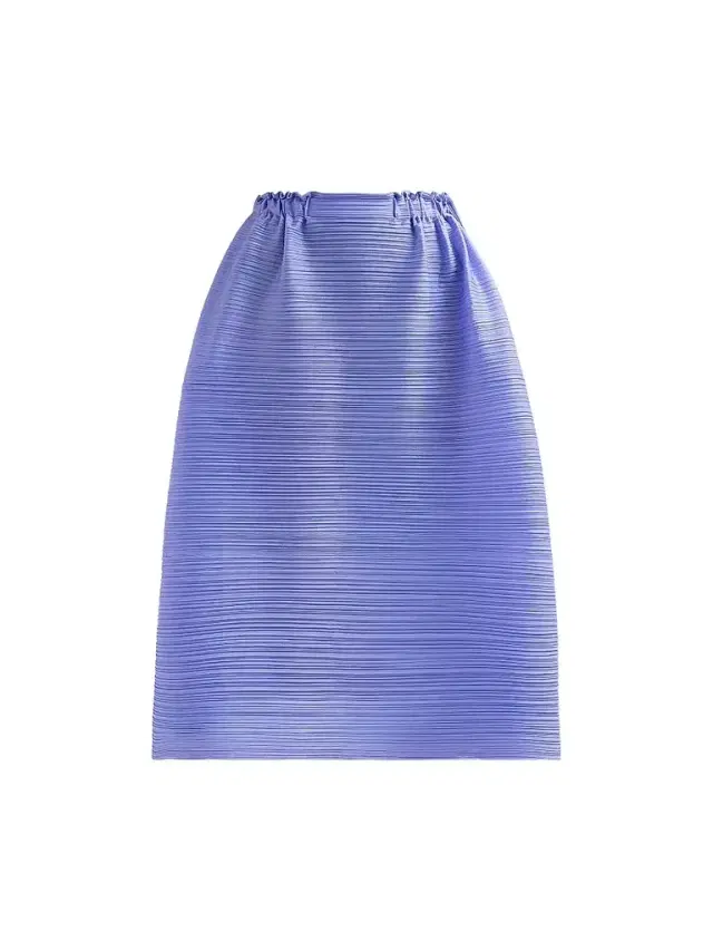 Pleats Please Issey Miyake Women's Bouncy Basket Plisse Midi Skirt - Steel Blue