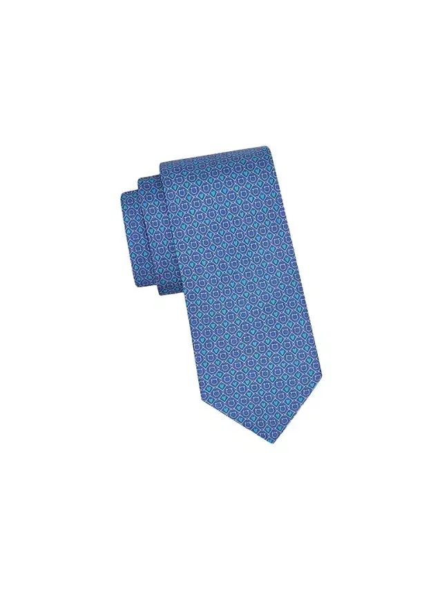 FERRAGAMO Men's Gancini Heart Silk Tie - Azzurro