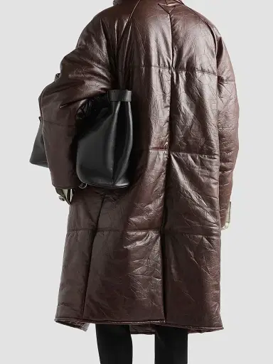 Prada Men's Padded Nappa Leather Coat - Brown | Thumbnail 4