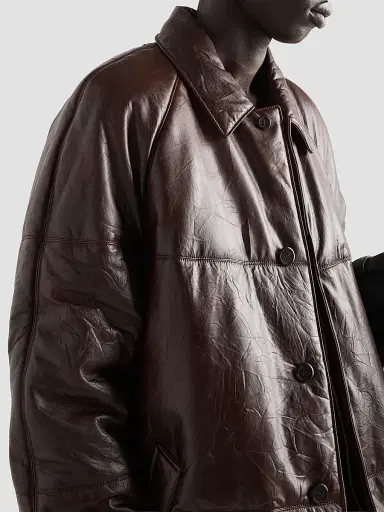 Prada Men's Padded Nappa Leather Coat - Brown | Thumbnail 5
