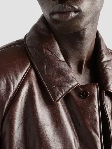 Prada Men's Padded Nappa Leather Coat - Brown | Thumbnail 6