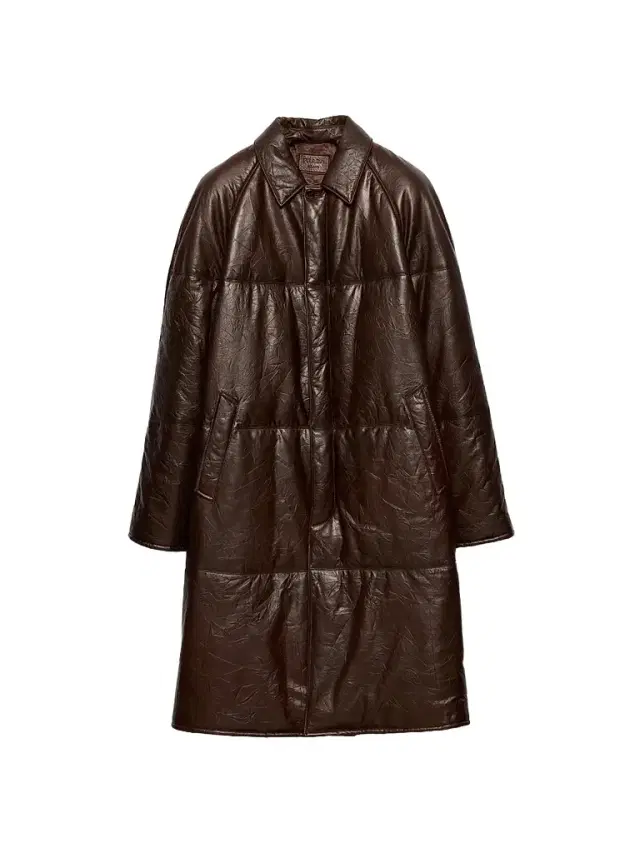 Men's Padded Nappa Leather Coat - Brown