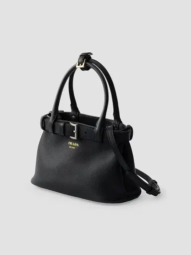 Prada Women's Buckle Small Leather Top Handle Bag with Belt | Thumbnail 2 Prada Women's Buckle Small Leather Top Handle Bag with Belt | Thumbnail 2