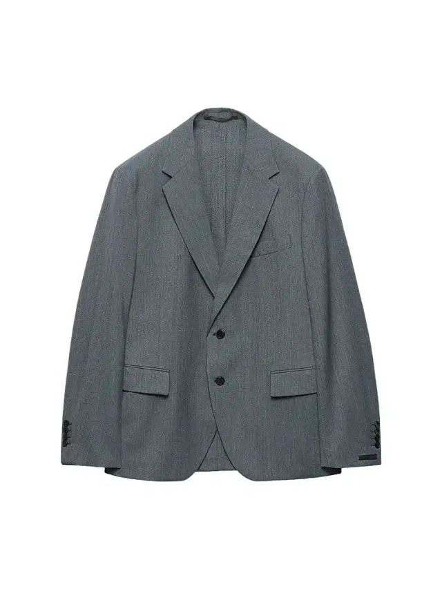 Men's Single-Breasted Wool Jacket - Blue