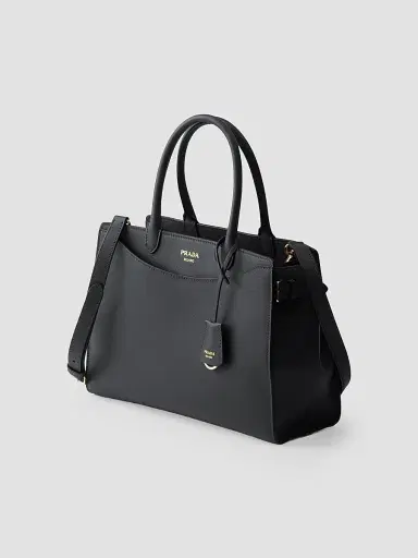 Prada Women's Prelude Large Leather Top Handle Bag - Black | Thumbnail 2
