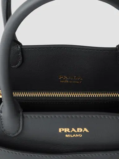Prada Women's Prelude Large Leather Top Handle Bag - Black | Thumbnail 4
