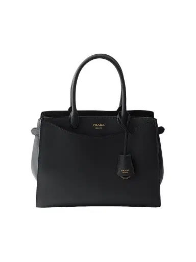 Prada Women's Prelude Large Leather Top Handle Bag - Black | Thumbnail 1