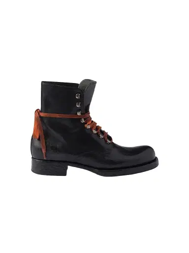 Prada Men's Leather Laced Booties - Black | Thumbnail 1 Prada Men's Leather Laced Booties - Black | Thumbnail 1