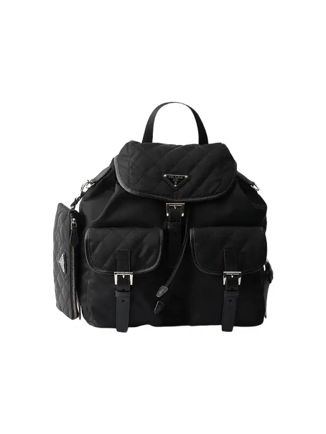 Prada Women's Medium Quilted Re-Nylon Backpack - Black