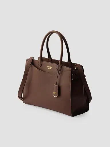 Prada Women's Prelude Large Leather Top Handle Bag - Brown | Thumbnail 2