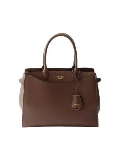 Prada Women's Prelude Large Leather Top Handle Bag - Brown | Thumbnail 1