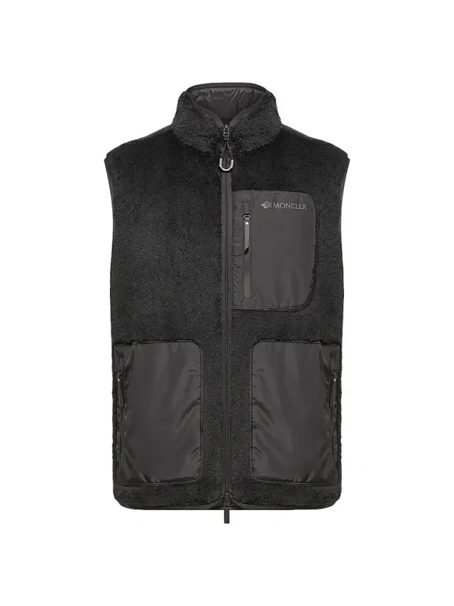 Moncler Men's Reversible Puffer Vest in Teddy Fleece - Black