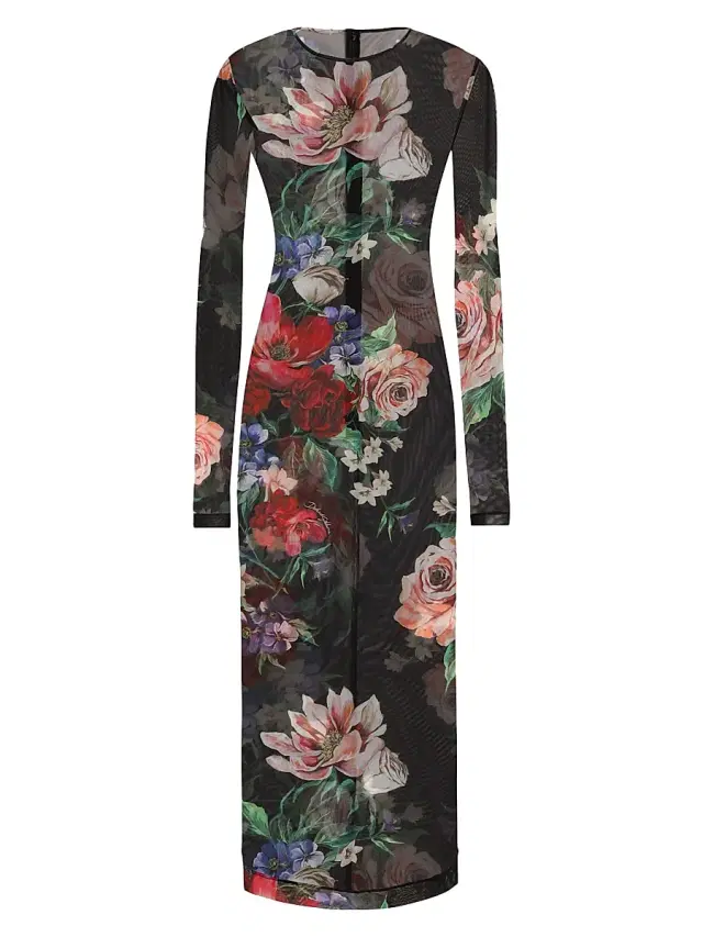 Dolce & Gabbana Women's Floral Sheer Mesh Midi-Dress