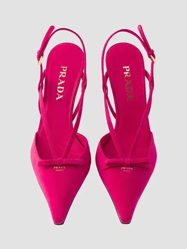 Prada Women's Suede Slingback Pumps - Pink | Thumbnail 4 Prada Women's Suede Slingback Pumps - Pink | Thumbnail 4