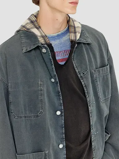 Diesel Men's Stack Cotton Utility Jacket - Antique Grey | Thumbnail 5 Diesel Men's Stack Cotton Utility Jacket - Antique Grey | Thumbnail 5