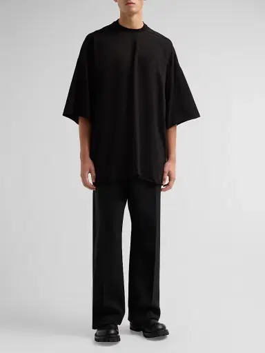 Rick Owens Men's Tommy Oversized Cotton Crewneck T-Shirt - Black | Thumbnail 2 Rick Owens Men's Tommy Oversized Cotton Crewneck T-Shirt - Black | Thumbnail 2
