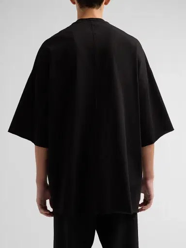 Rick Owens Men's Tommy Oversized Cotton Crewneck T-Shirt - Black | Thumbnail 3 Rick Owens Men's Tommy Oversized Cotton Crewneck T-Shirt - Black | Thumbnail 3