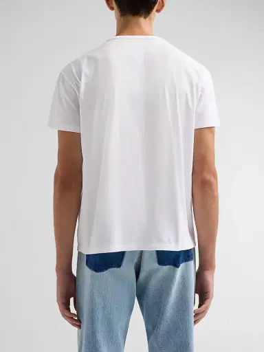 Maison Margiela Men's Logo Regular-Fit Cotton Crewneck T-Shirt - White | Thumbnail 3 Maison Margiela Men's Logo Regular-Fit Cotton Crewneck T-Shirt - White | Thumbnail 3