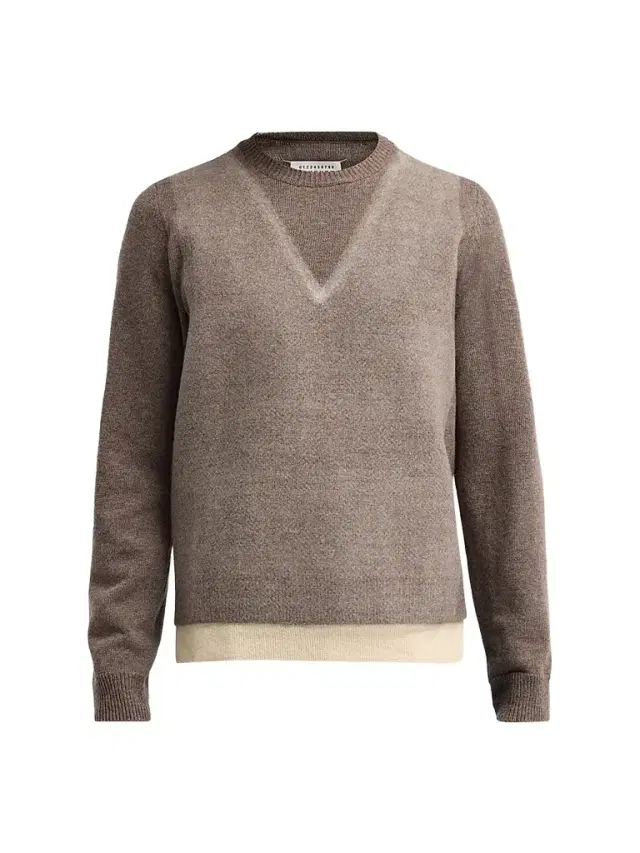 Maison Margiela Men's Fused Knit Crewneck Sweater - Mud Ecru
