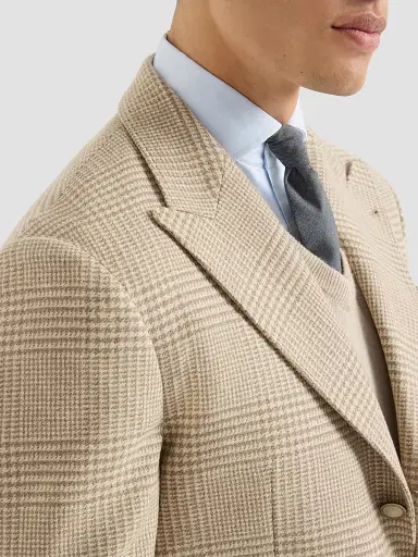 Brunello Cucinelli Men's Comfort Wool and Cashmere Flannel Deconstructed Blazer - Camel | Thumbnail 6 Brunello Cucinelli Men's Comfort Wool and Cashmere Flannel Deconstructed Blazer - Camel | Thumbnail 6