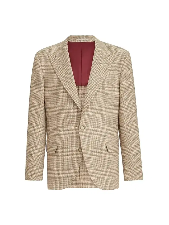 Brunello Cucinelli Men's Comfort Wool and Cashmere Flannel Deconstructed Blazer - Camel