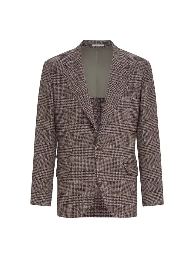 Brunello Cucinelli Men's Comfort Wool and Cashmere Flannel Deconstructed Cavallo Blazer - Blueberry