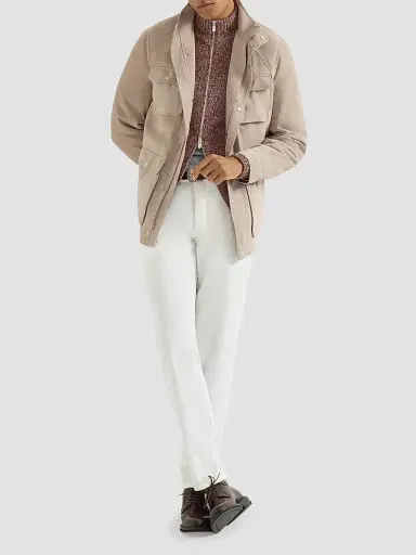 Brunello Cucinelli Men's Virgin Wool, Silk and Cashmere Chiné Cardigan - Burgundy | Thumbnail 6