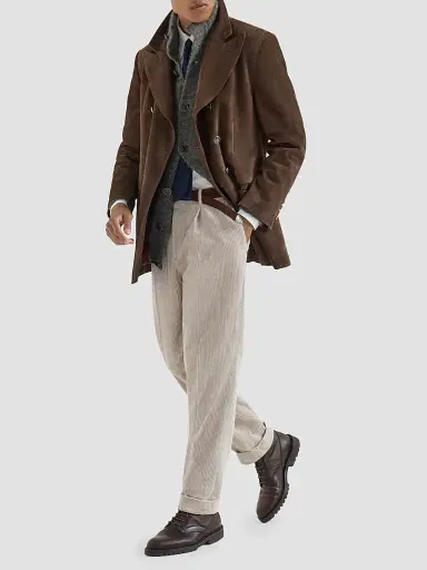 Brunello Cucinelli Men's Suede Blazer-Style Outerwear Jacket with Peak Lapels - Brown | Thumbnail 6 Brunello Cucinelli Men's Suede Blazer-Style Outerwear Jacket with Peak Lapels - Brown | Thumbnail 6