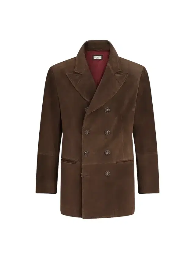 Brunello Cucinelli Men's Suede Blazer-Style Outerwear Jacket with Peak Lapels - Brown
