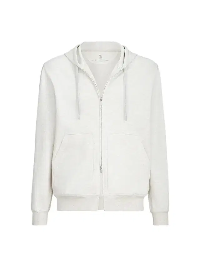 Brunello Cucinelli Men's Techno Cotton French Terry Double Cloth Hooded Sweatshirt - White