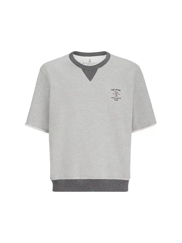 Brunello Cucinelli Men's Cotton French Terry Short Sleeve Sweatshirt - Grey