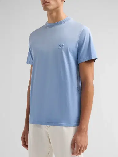 Loewe Men's Anagram Regular-Fit Cotton Crewneck T-Shirt - Blue - Size XXL | Thumbnail 4