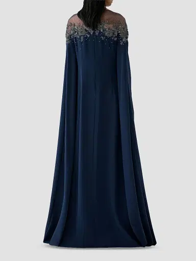 Carolina Herrera Women's Embellished Yoke Caftan Gown - Midnight - Size 14 | Thumbnail 3 Carolina Herrera Women's Embellished Yoke Caftan Gown - Midnight - Size 14 | Thumbnail 3