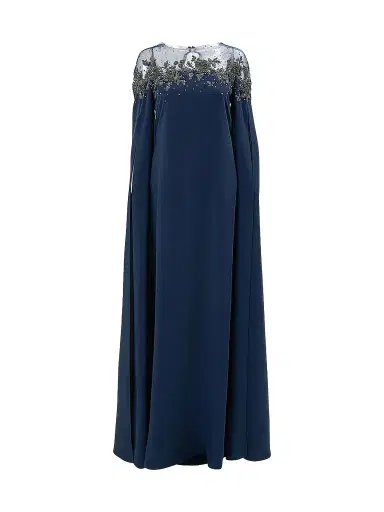 Carolina Herrera Women's Embellished Yoke Caftan Gown - Midnight - Size 14 | Thumbnail 1 Carolina Herrera Women's Embellished Yoke Caftan Gown - Midnight - Size 14 | Thumbnail 1