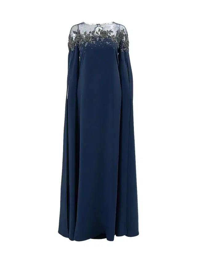 Carolina Herrera Women's Embellished Yoke Caftan Gown - Midnight