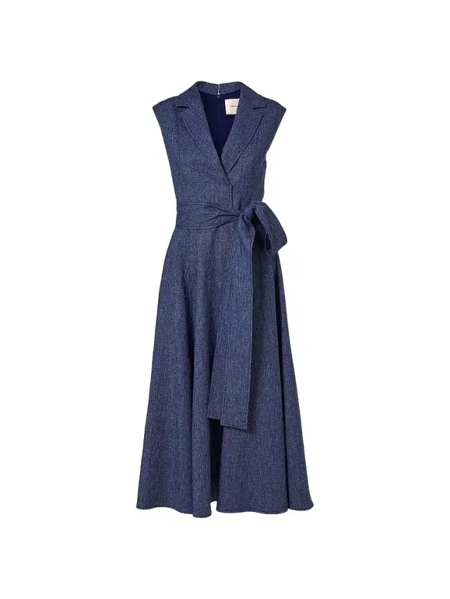 Carolina Herrera Women's Linen-Blend Sleeveless Trench Midi-Dress - Dark Blue
