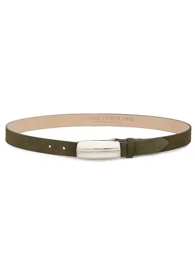 L'Agence Women's Marlowe Suede Belt - Olive Suede - Size Large | Thumbnail 1