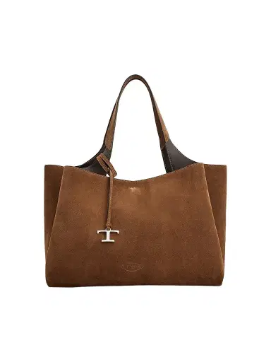 Tod's Women's Medium Logo Suede Tote Bag | Thumbnail 1
