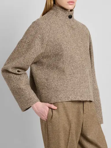 Kiton Women's Cashmere-Wool Short Jacket - Beige | Thumbnail 3
