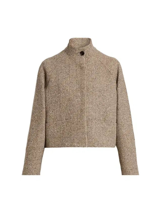 Women's Cashmere-Wool Short Jacket - Beige Women's Cashmere-Wool Short Jacket - Beige