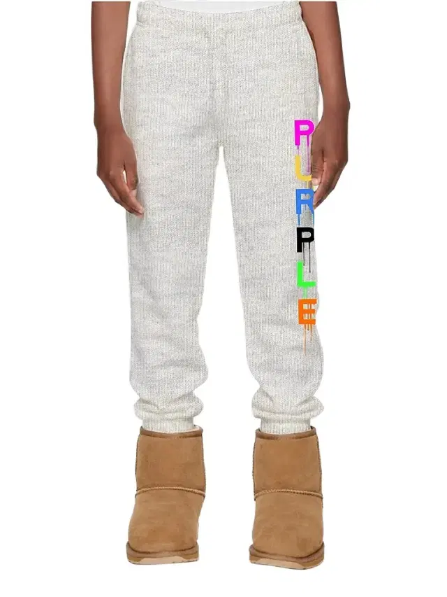 Purple Brand Little Boy's & Boy's Logo Fleece Jogger Sweatpants - Heather