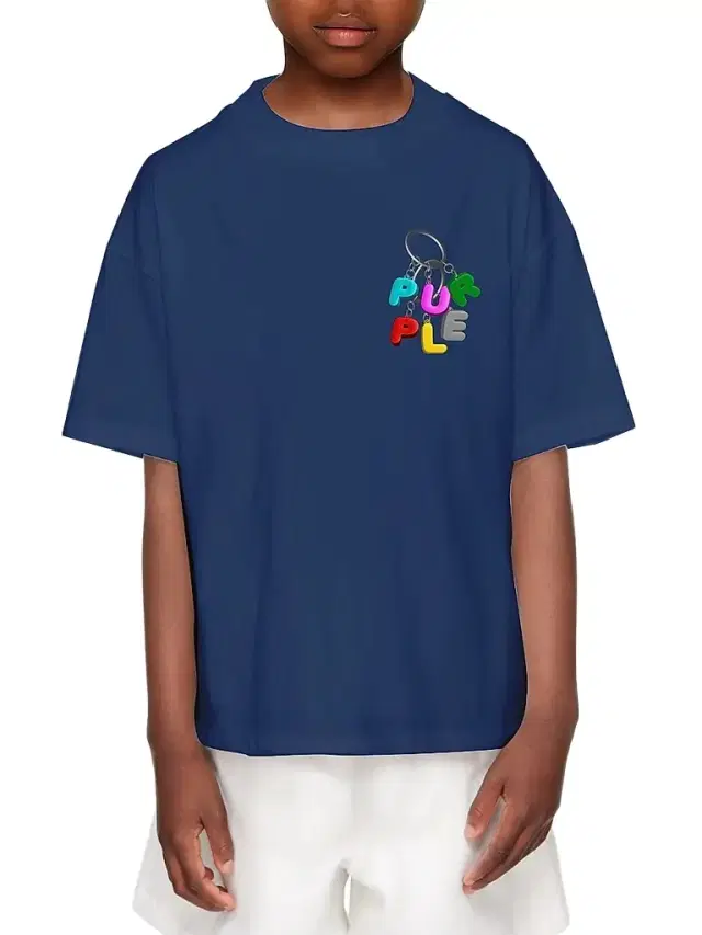 Purple Brand Little Boy's & Boy's Keychain Logo T-Shirt - Navy