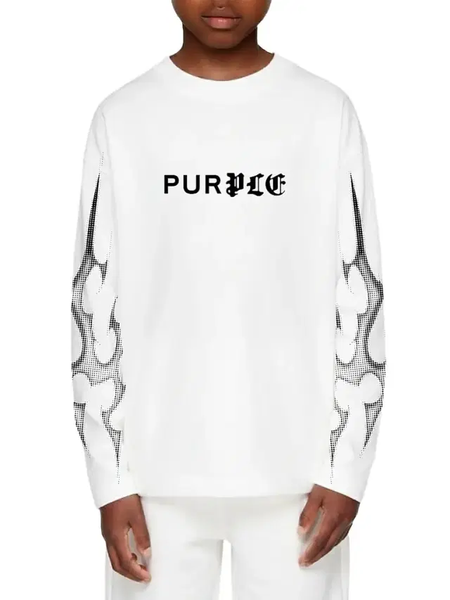 Purple Brand Little Boy's & Boy's Long-Sleeve Jersey Shirt - White