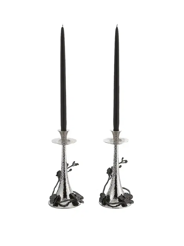 Michael Aram Black Orchid Taper Candle Holders