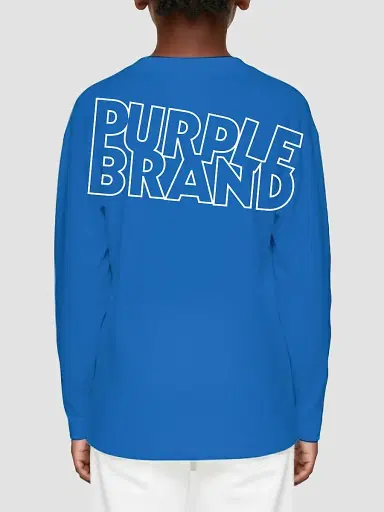 Purple Brand Little Boy's & Boy's Logo Long-Sleeve Shirt - Blue | Thumbnail 2