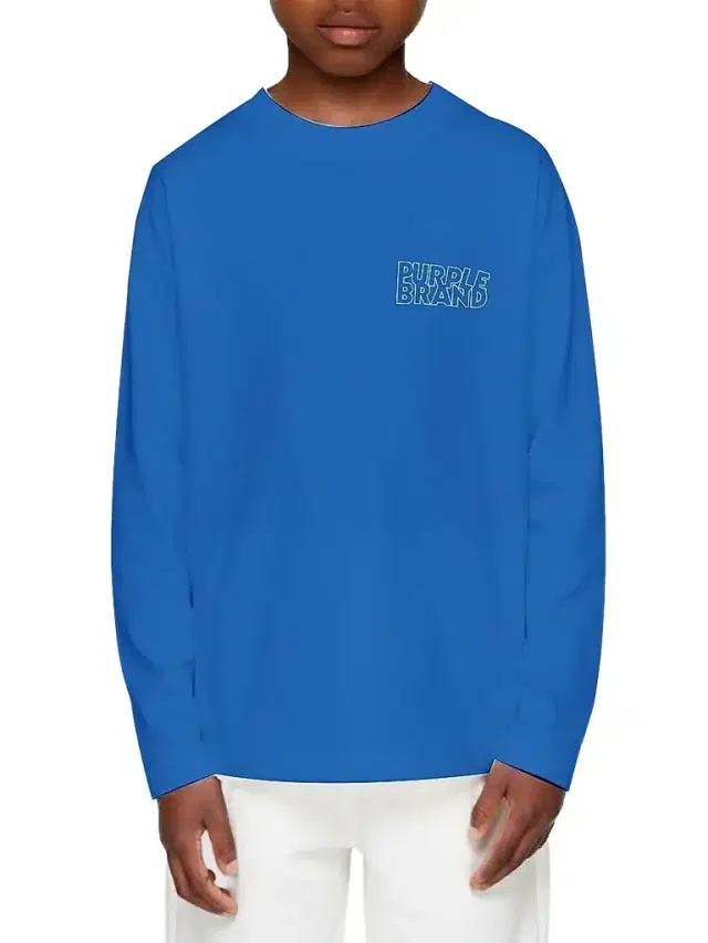 Purple Brand Little Boy's & Boy's Logo Long-Sleeve Shirt - Blue