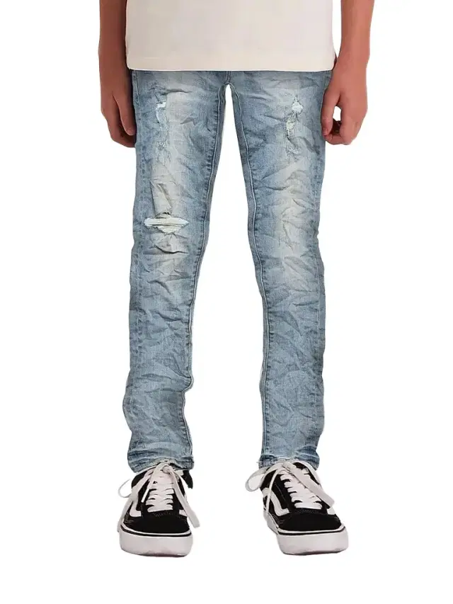 Purple Brand Little Boy's & Boy's Distressed Skinny Jeans - Light Indigo